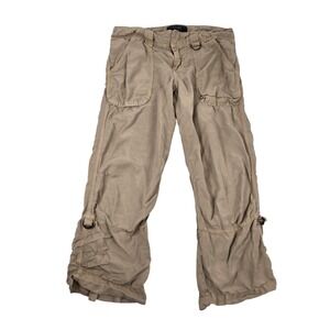 Sanctuary Clothing Tencel Blend‎ Cargo Pants Drawstring Khaki 25 Gorp Athleisure